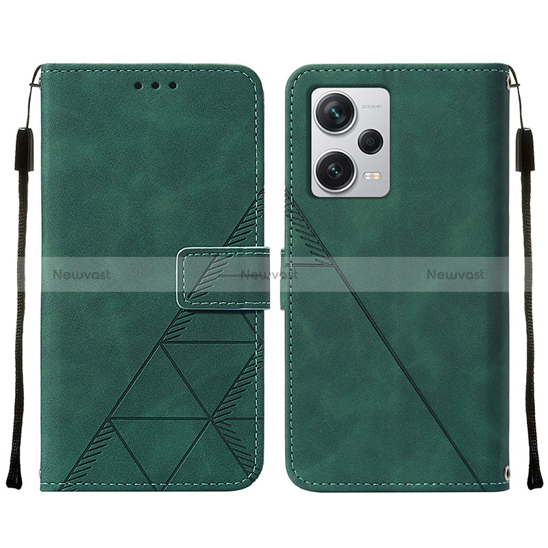 Leather Case Stands Flip Cover Holder YB2 for Xiaomi Redmi Note 12 Explorer Green