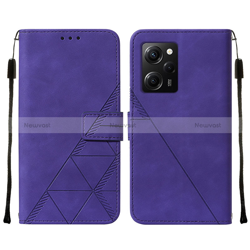 Leather Case Stands Flip Cover Holder YB2 for Xiaomi Redmi Note 12 Pro Speed 5G Purple