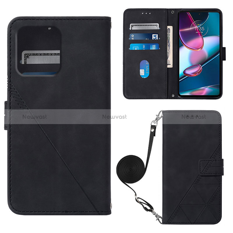 Leather Case Stands Flip Cover Holder YB3 for Motorola Moto Edge 40 Pro 5G