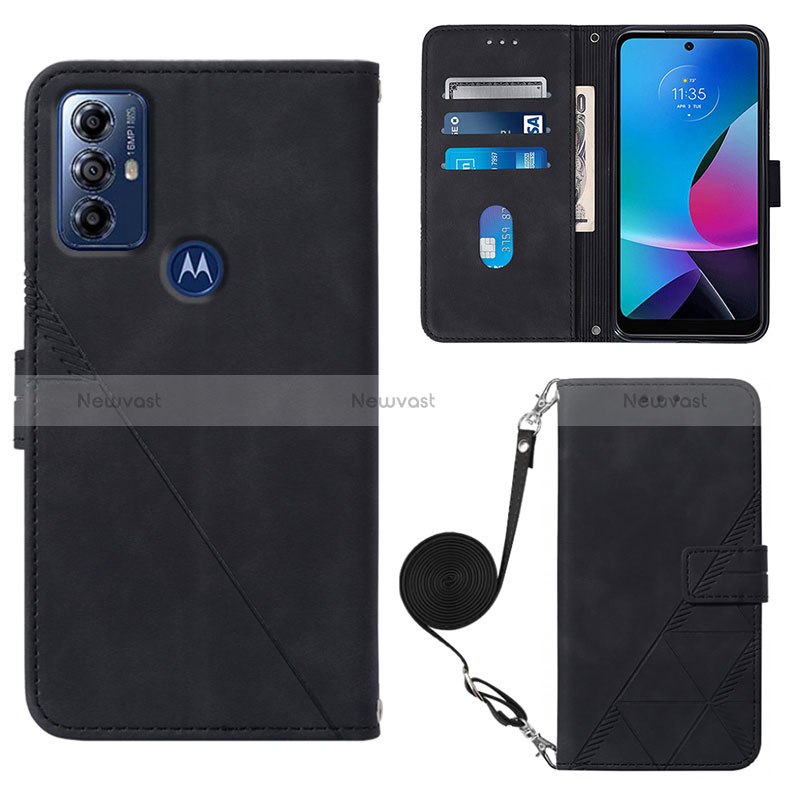 Leather Case Stands Flip Cover Holder YB3 for Motorola Moto G Play (2023)