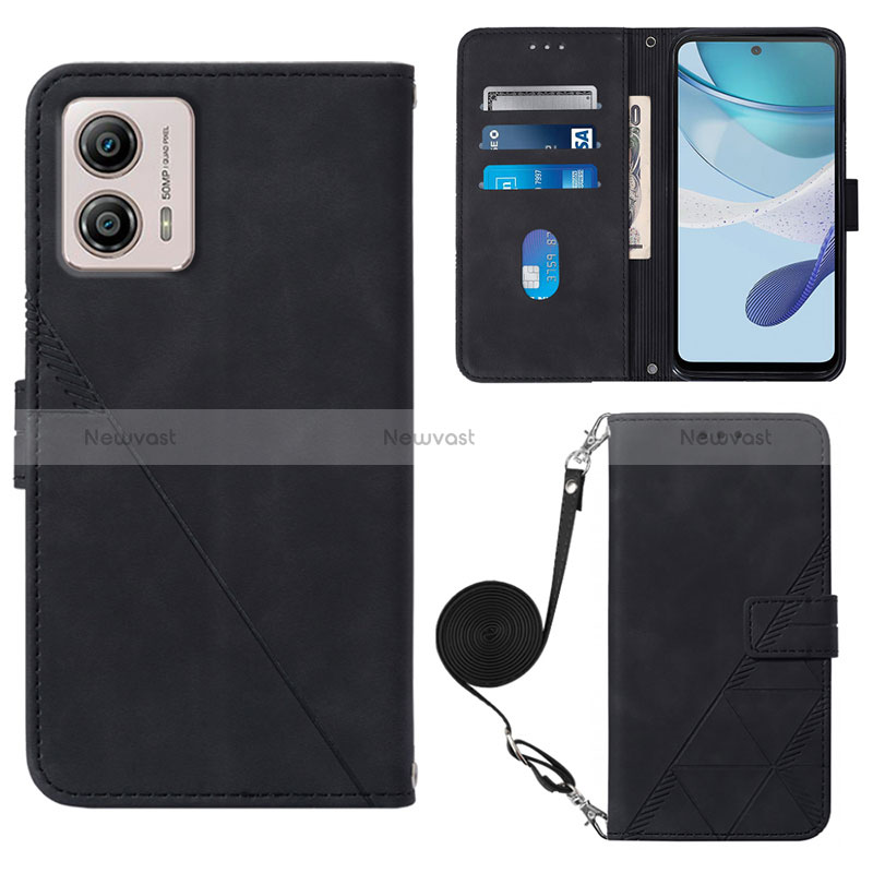 Leather Case Stands Flip Cover Holder YB3 for Motorola Moto G53j 5G