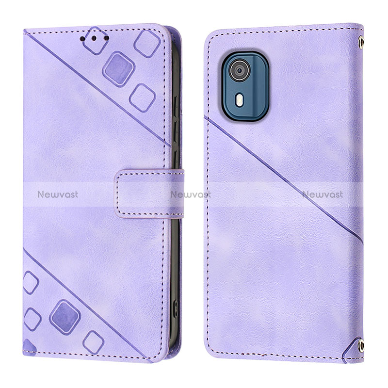 Leather Case Stands Flip Cover Holder YB3 for Nokia C02