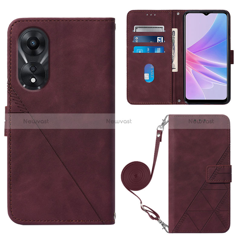 Leather Case Stands Flip Cover Holder YB3 for Oppo A78 5G