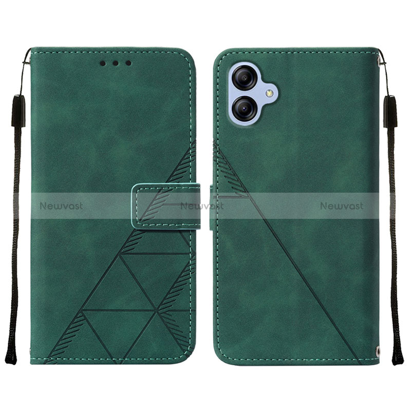 Leather Case Stands Flip Cover Holder YB3 for Samsung Galaxy A04E Green