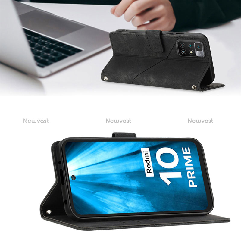 Leather Case Stands Flip Cover Holder YB3 for Xiaomi Redmi 10 Prime