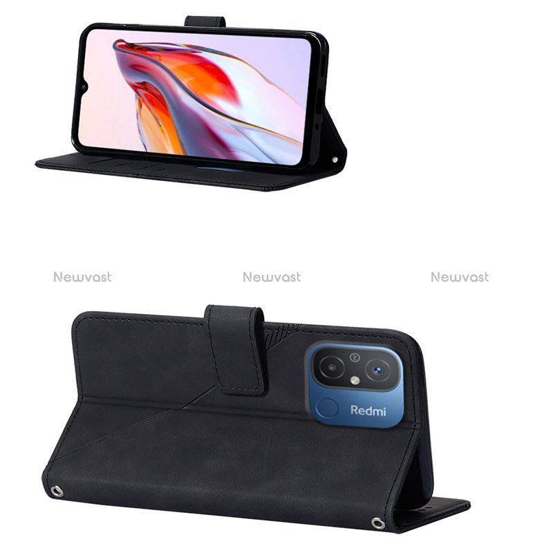 Leather Case Stands Flip Cover Holder YB3 for Xiaomi Redmi 12C 4G