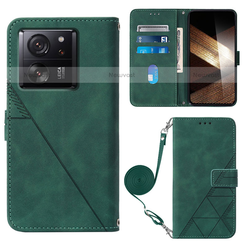 Leather Case Stands Flip Cover Holder YB3 for Xiaomi Redmi K60 Ultra 5G Green