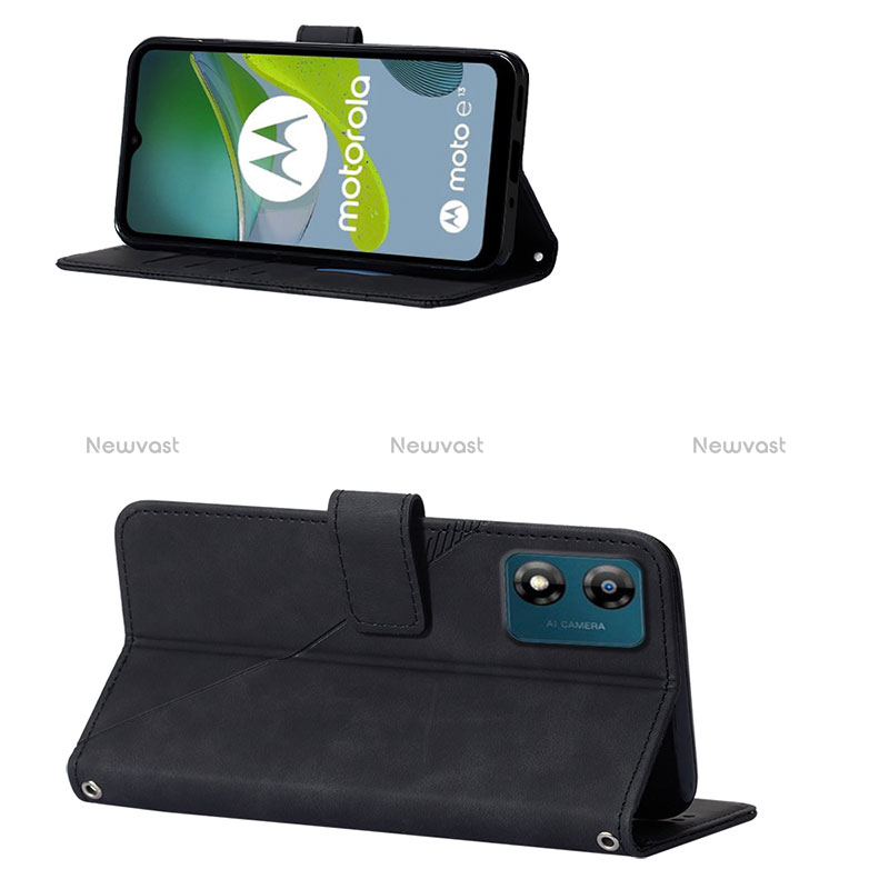 Leather Case Stands Flip Cover Holder YB4 for Motorola Moto E13