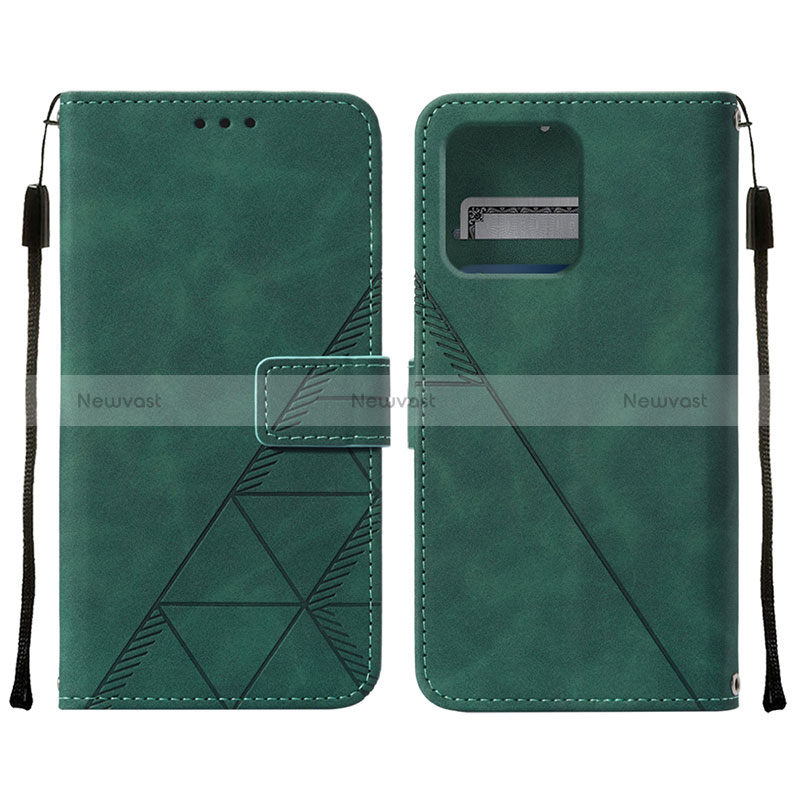 Leather Case Stands Flip Cover Holder YB4 for Motorola Moto Edge 40 Pro 5G Green