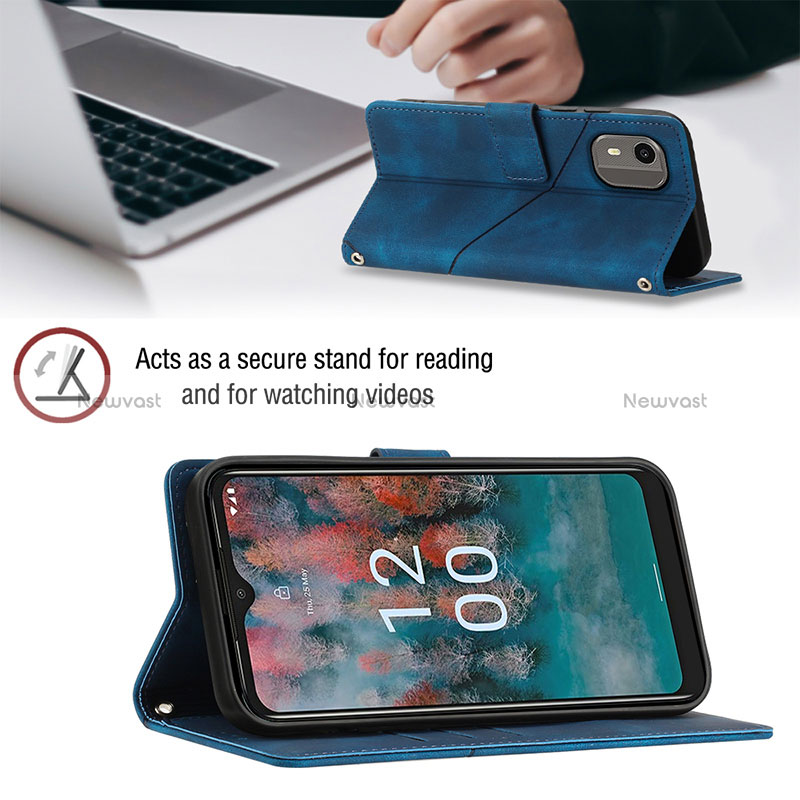 Leather Case Stands Flip Cover Holder YB4 for Nokia C12