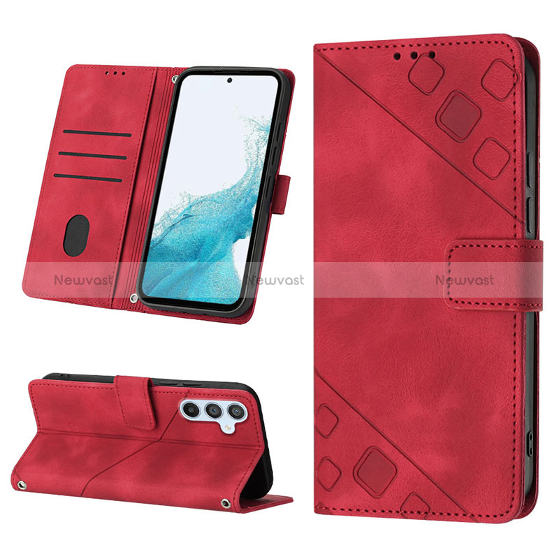 Leather Case Stands Flip Cover Holder YB4 for Samsung Galaxy Quantum4 5G