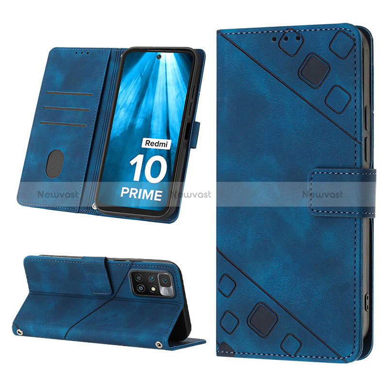 Leather Case Stands Flip Cover Holder YB4 for Xiaomi Redmi 10 Prime