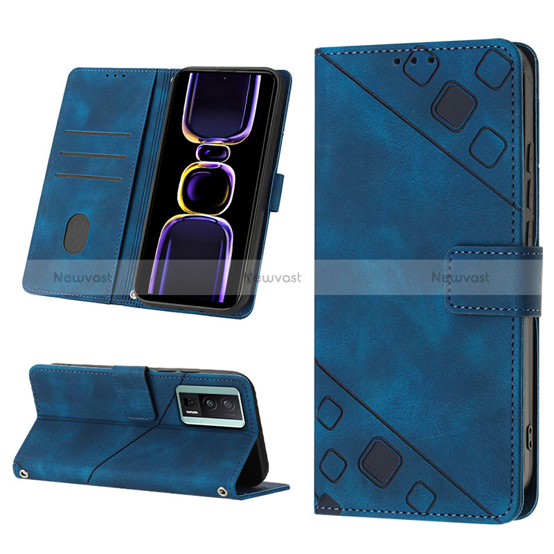 Leather Case Stands Flip Cover Holder YB4 for Xiaomi Redmi K60 5G