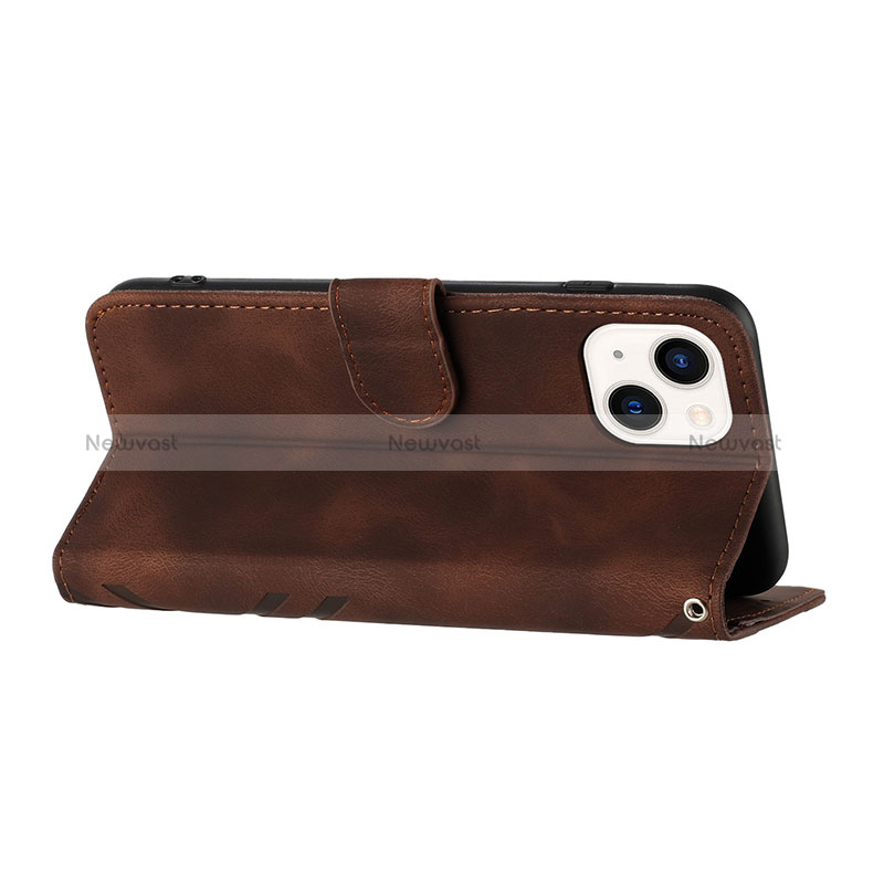 Leather Case Stands Flip Cover Holder YX1 for Apple iPhone 15