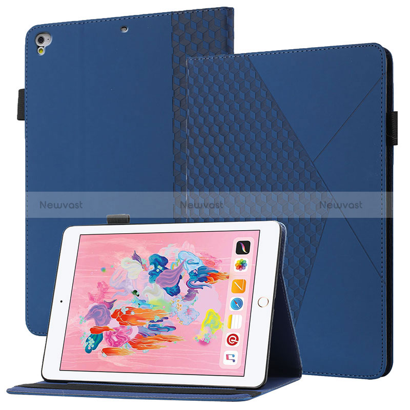 Leather Case Stands Flip Cover Holder YX1 for Apple New iPad 9.7 (2017) Blue