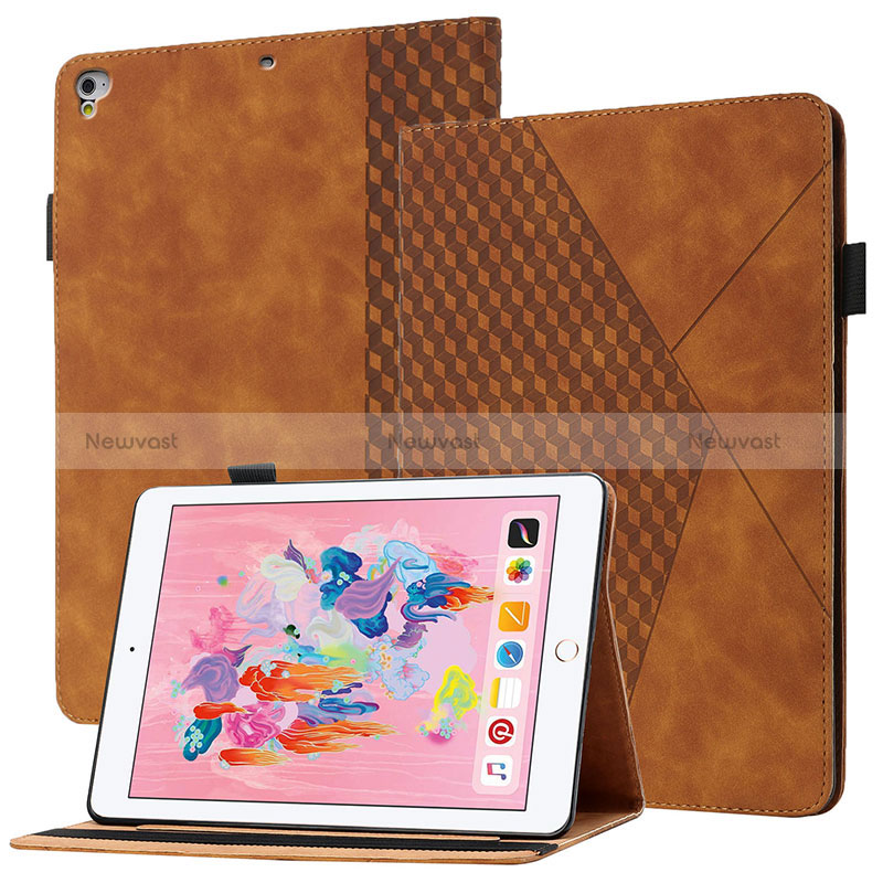 Leather Case Stands Flip Cover Holder YX1 for Apple New iPad 9.7 (2017) Brown