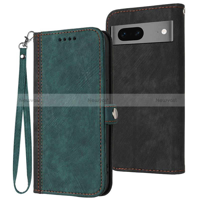 Leather Case Stands Flip Cover Holder YX1 for Google Pixel 7 5G Green