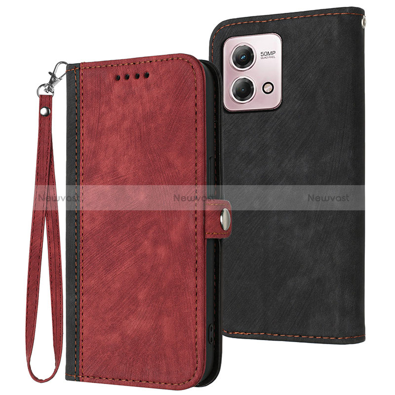 Leather Case Stands Flip Cover Holder YX1 for Motorola Moto G Stylus (2023) 4G Red