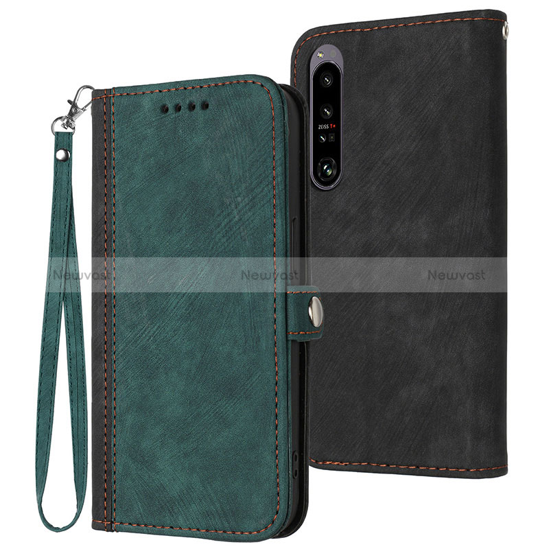 Leather Case Stands Flip Cover Holder YX1 for Sony Xperia 1 IV Green