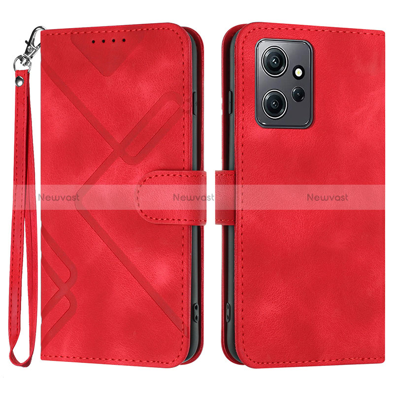 Leather Case Stands Flip Cover Holder YX1 for Xiaomi Redmi Note 12 4G Red