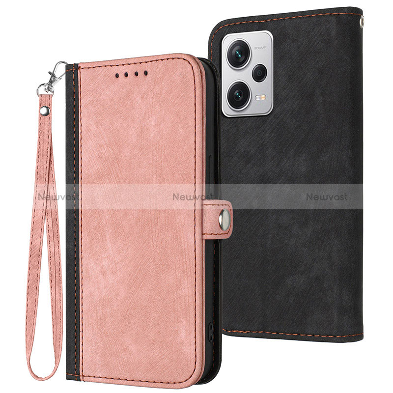 Leather Case Stands Flip Cover Holder YX1 for Xiaomi Redmi Note 12 Explorer Rose Gold