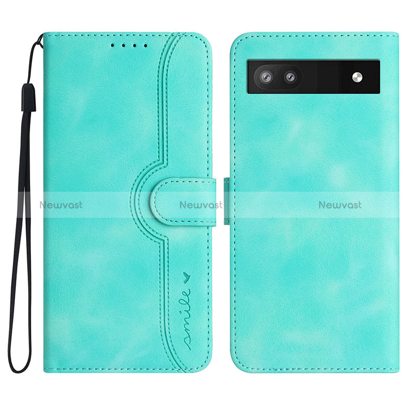 Leather Case Stands Flip Cover Holder YX2 for Google Pixel 6a 5G Green