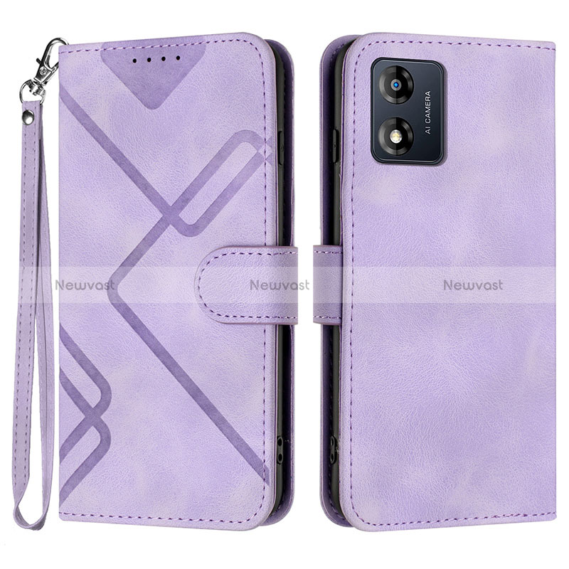 Leather Case Stands Flip Cover Holder YX2 for Motorola Moto E13