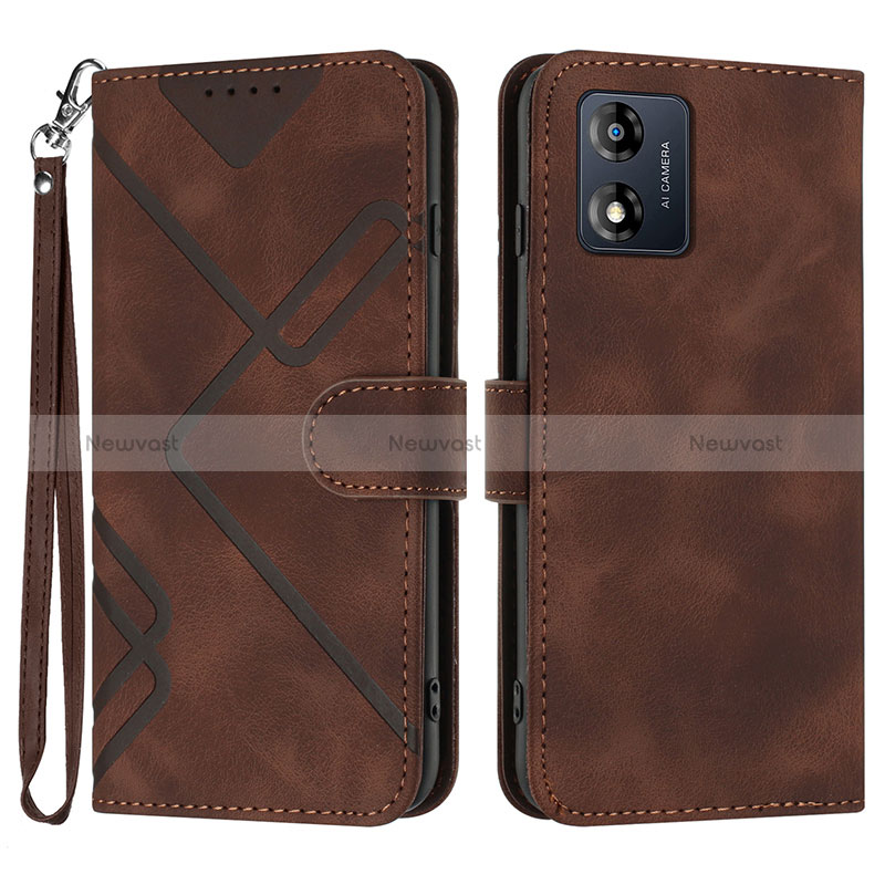 Leather Case Stands Flip Cover Holder YX2 for Motorola Moto E13