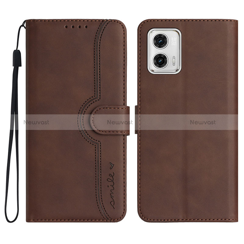 Leather Case Stands Flip Cover Holder YX2 for Motorola Moto G73 5G