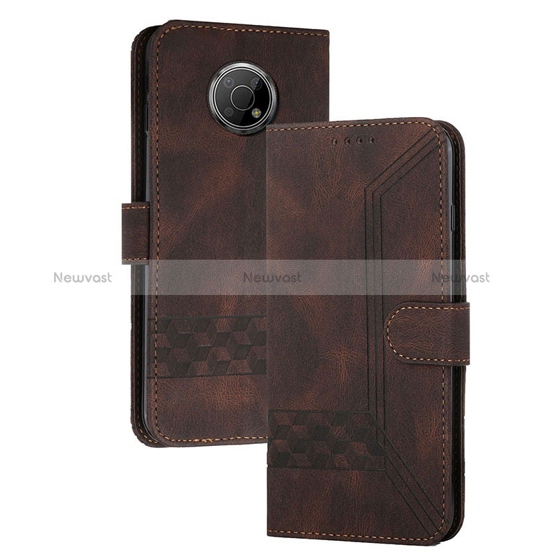 Leather Case Stands Flip Cover Holder YX2 for Nokia G10 Brown