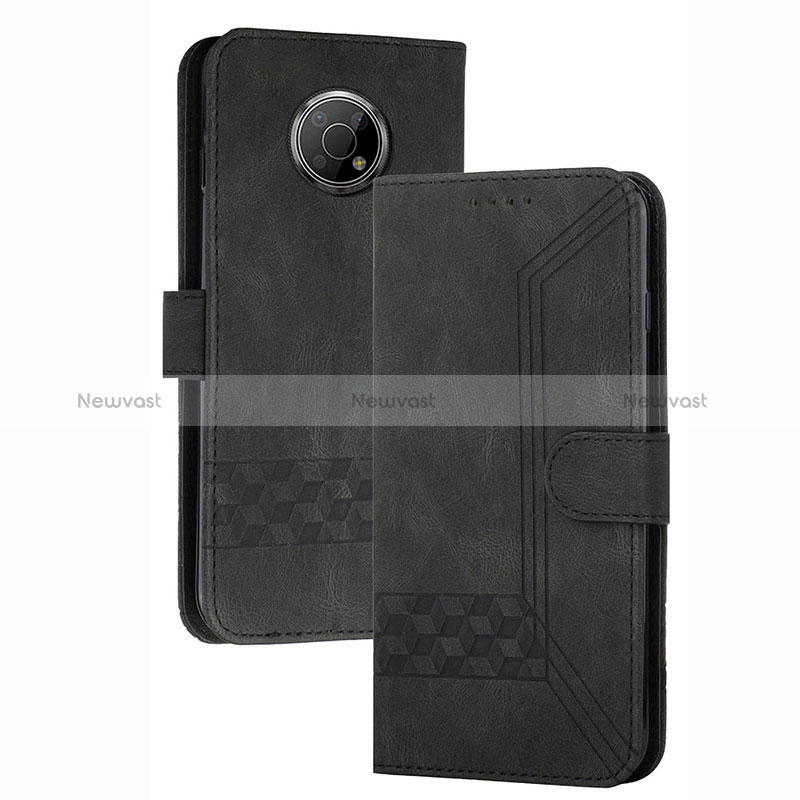 Leather Case Stands Flip Cover Holder YX2 for Nokia G300 5G Black