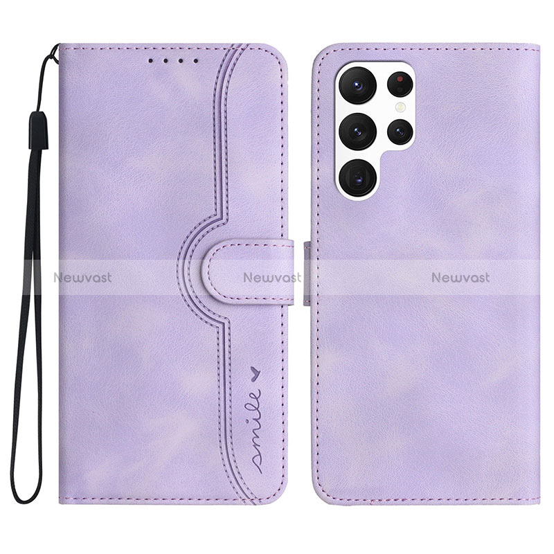 Leather Case Stands Flip Cover Holder YX2 for Samsung Galaxy S22 Ultra 5G