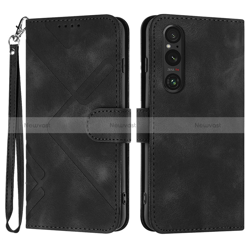 Leather Case Stands Flip Cover Holder YX2 for Sony Xperia 1 V