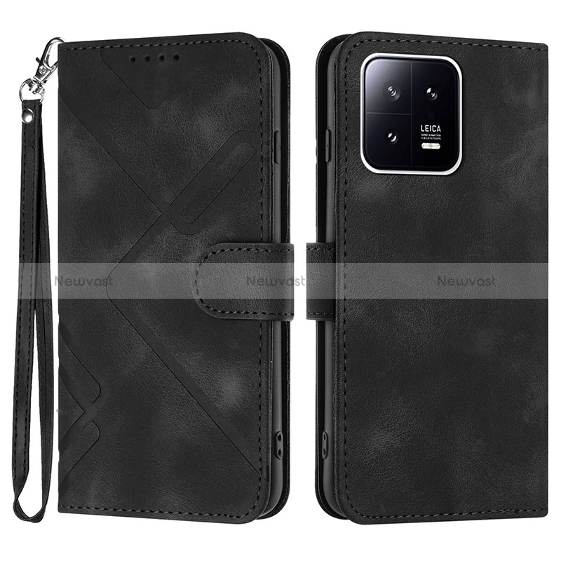 Leather Case Stands Flip Cover Holder YX2 for Xiaomi Mi 13 Pro 5G Black