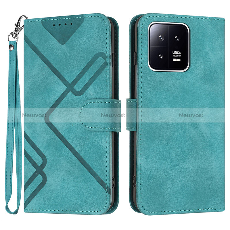 Leather Case Stands Flip Cover Holder YX2 for Xiaomi Mi 13 Pro 5G Green