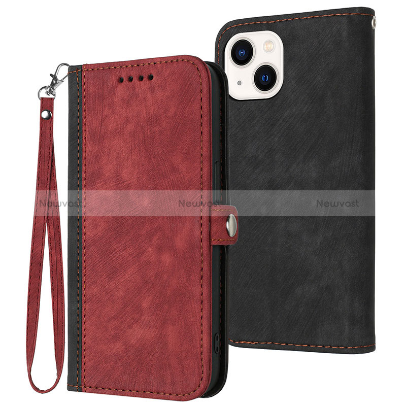 Leather Case Stands Flip Cover Holder YX3 for Apple iPhone 15