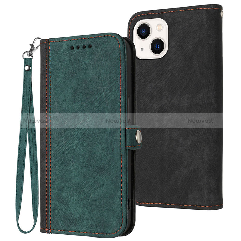 Leather Case Stands Flip Cover Holder YX3 for Apple iPhone 15