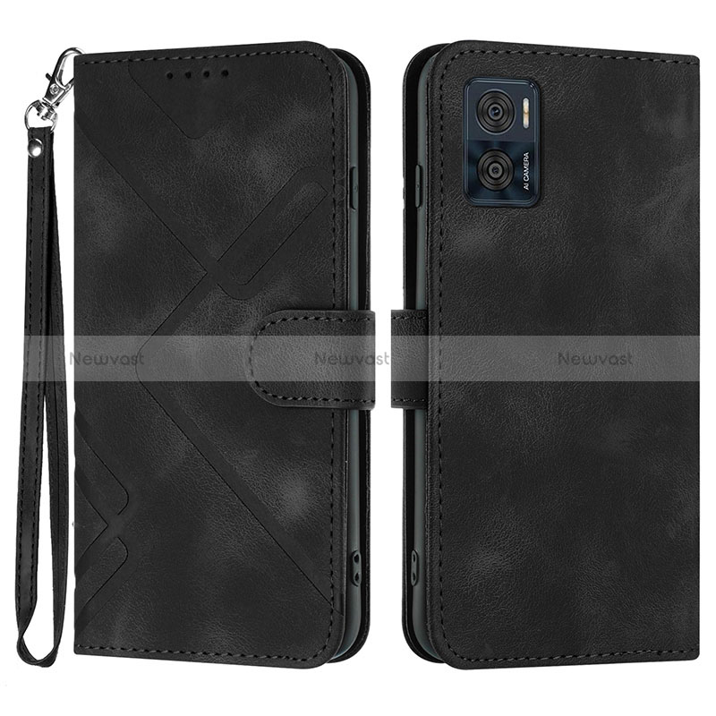 Leather Case Stands Flip Cover Holder YX3 for Motorola Moto E22