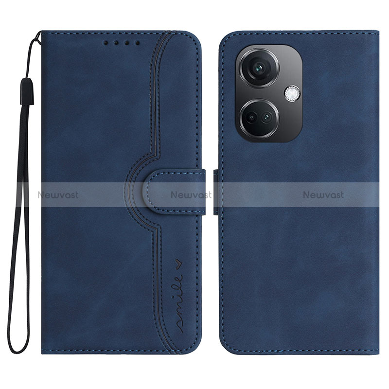 Leather Case Stands Flip Cover Holder YX3 for Oppo K11 5G Blue