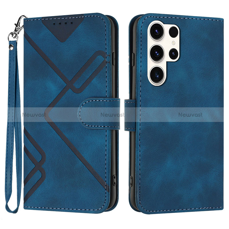 Leather Case Stands Flip Cover Holder YX3 for Samsung Galaxy S22 Ultra 5G