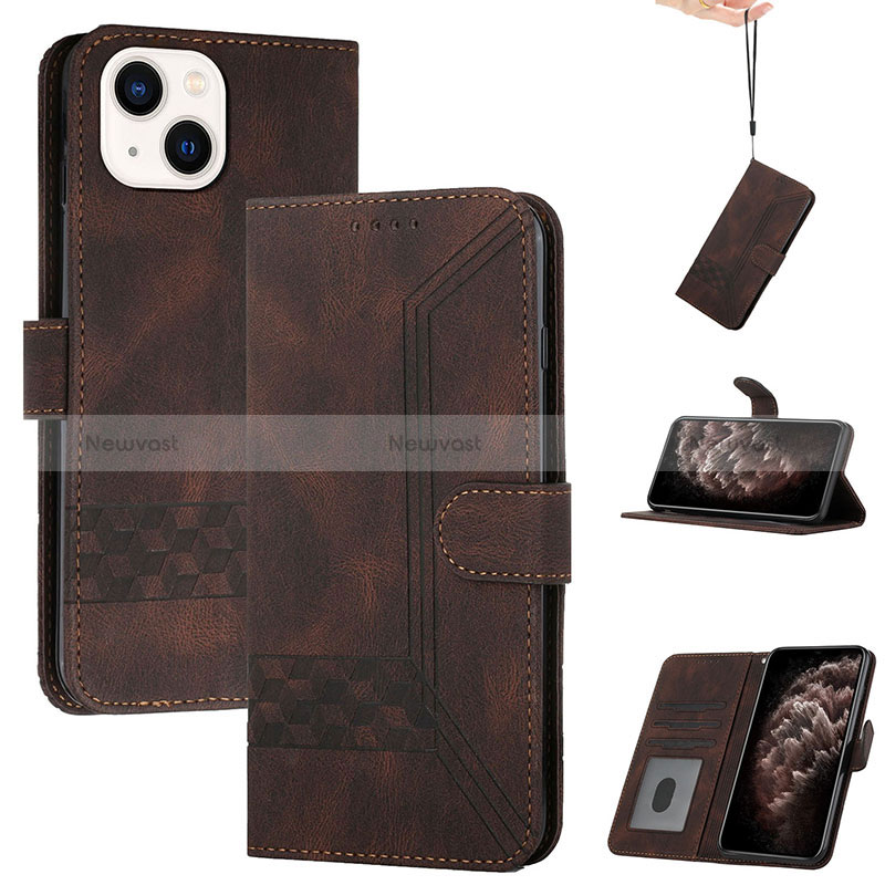 Leather Case Stands Flip Cover Holder YX4 for Apple iPhone 13