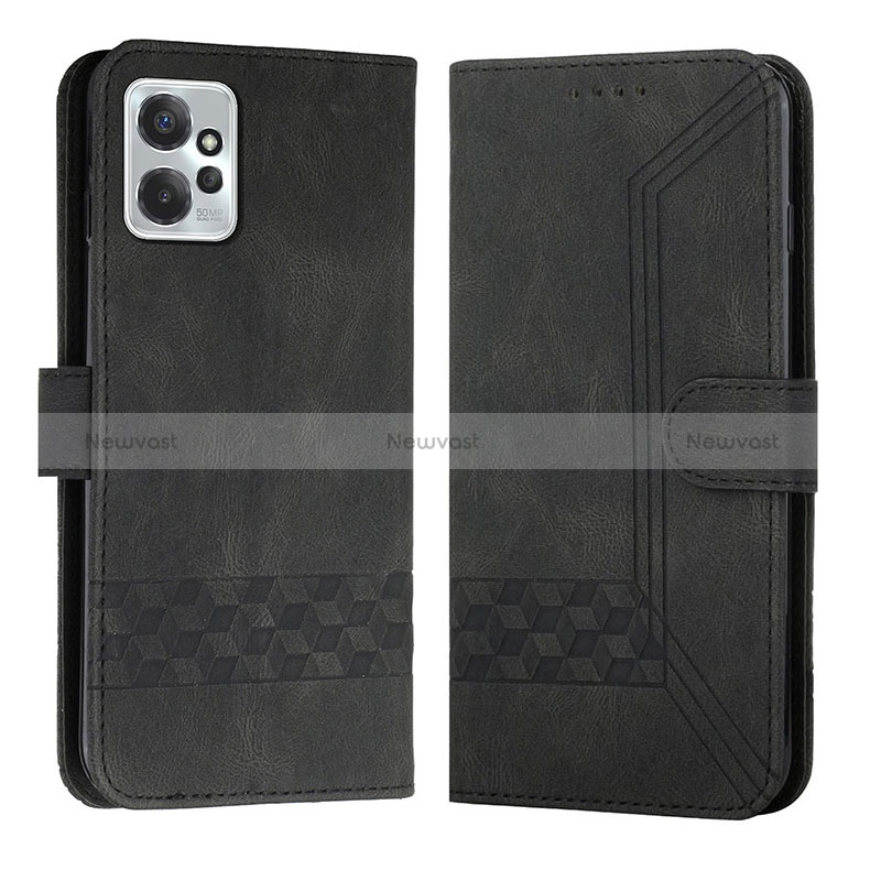 Leather Case Stands Flip Cover Holder YX4 for Motorola Moto G Power 5G (2023) Black