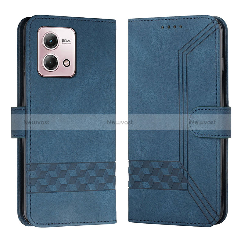 Leather Case Stands Flip Cover Holder YX4 for Motorola Moto G Stylus (2023) 4G Blue