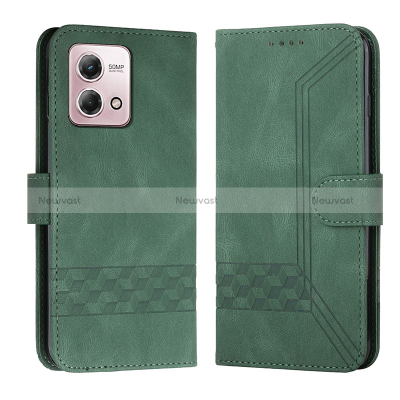 Leather Case Stands Flip Cover Holder YX4 for Motorola Moto G Stylus (2023) 4G Green