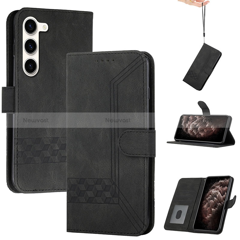 Leather Case Stands Flip Cover Holder YX4 for Samsung Galaxy S23 5G