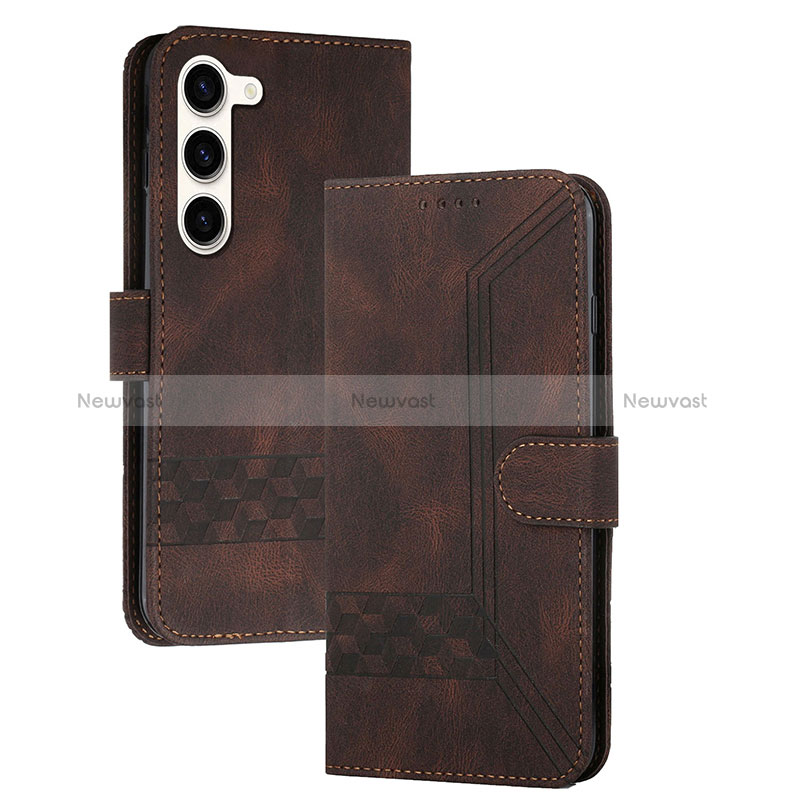 Leather Case Stands Flip Cover Holder YX4 for Samsung Galaxy S24 5G