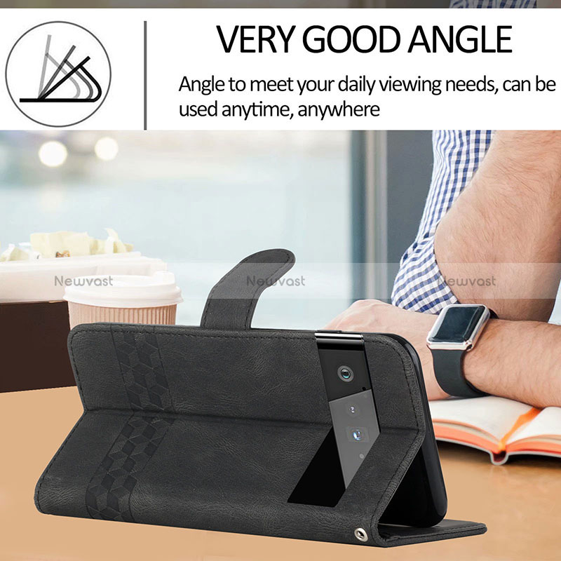 Leather Case Stands Flip Cover Holder YX5 for Google Pixel 6 Pro 5G