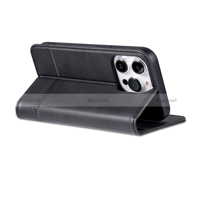 Leather Case Stands Flip Cover Holder YZ1 for Apple iPhone 15 Pro