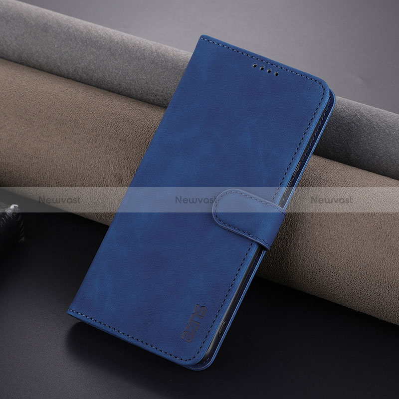 Leather Case Stands Flip Cover Holder YZ1 for Huawei Honor 80 Pro 5G Blue