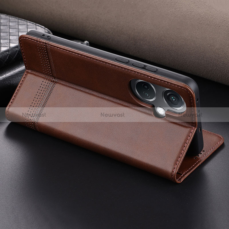 Leather Case Stands Flip Cover Holder YZ1 for OnePlus Nord CE 3 5G